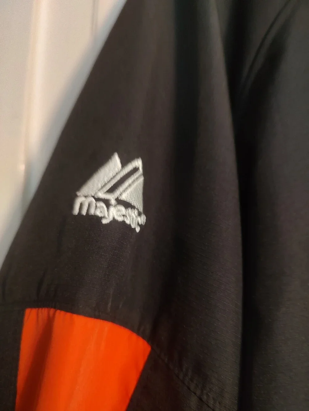 Majestic Baltimore Orioles MLB Pullover Windbreaker Jacket Black/Orange Adult XL